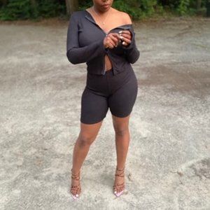 Biker Bermuda Shorts-Set